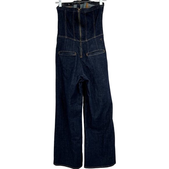 NWT Anthropologie Pilcro Strapless Denim Corset Jumpsuit Indigo Blue US Size 6 - Picture 6 of 10